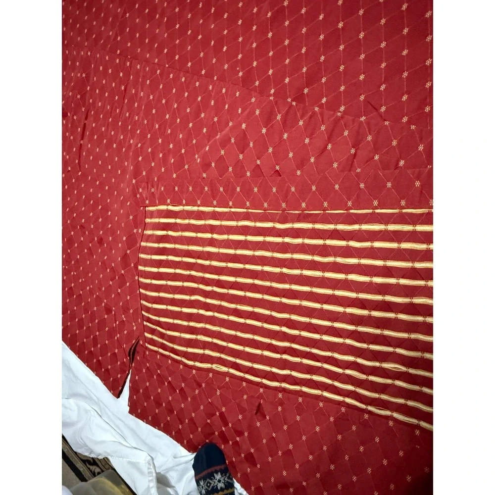 Custom Crimson Red Yellow Flower Curtain Panel Set (2) 82